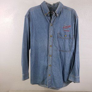 Real Good Denim Women's Mickey Gilley Embroidered Button Down Shirt Top Blouse